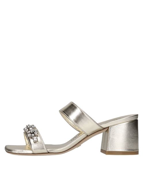 Mules in pelle e strass STUART WEITZMAN | CRYSTAL FLEUR 60 4507133154ORO